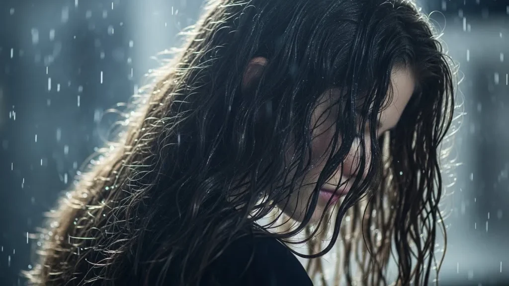 Her hair whispered like falling rain