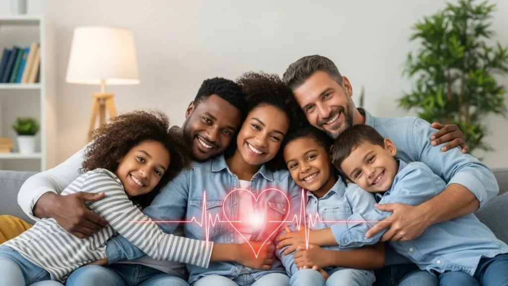 Family is a shared heartbeat