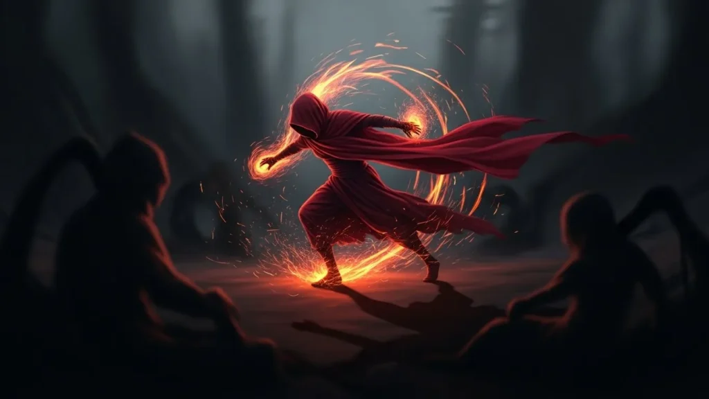 He moved like a flame among shadows