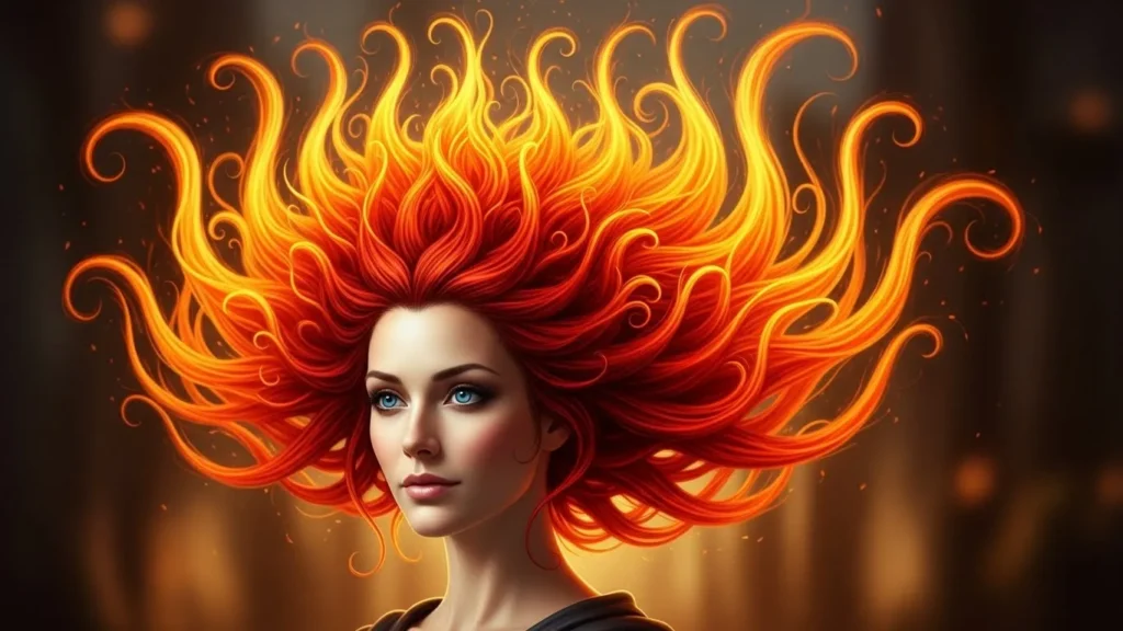 Her hair was a crown of fire