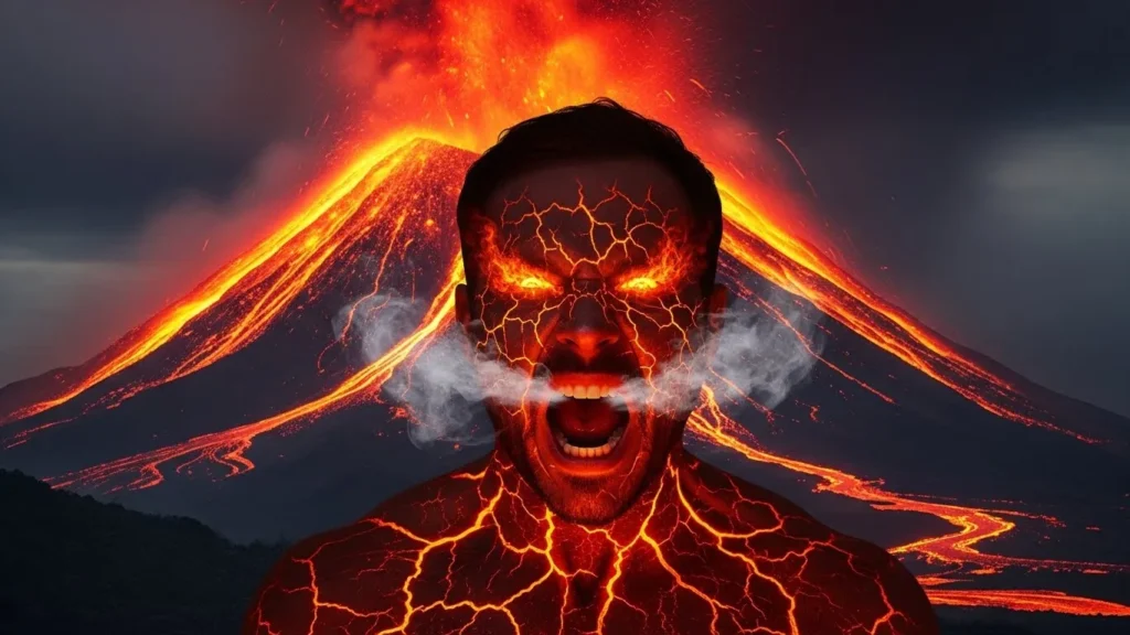 His anger was a volcano