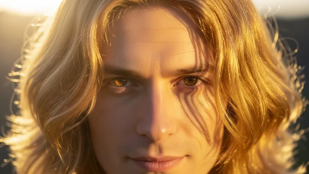 His hair shimmered like spun gold