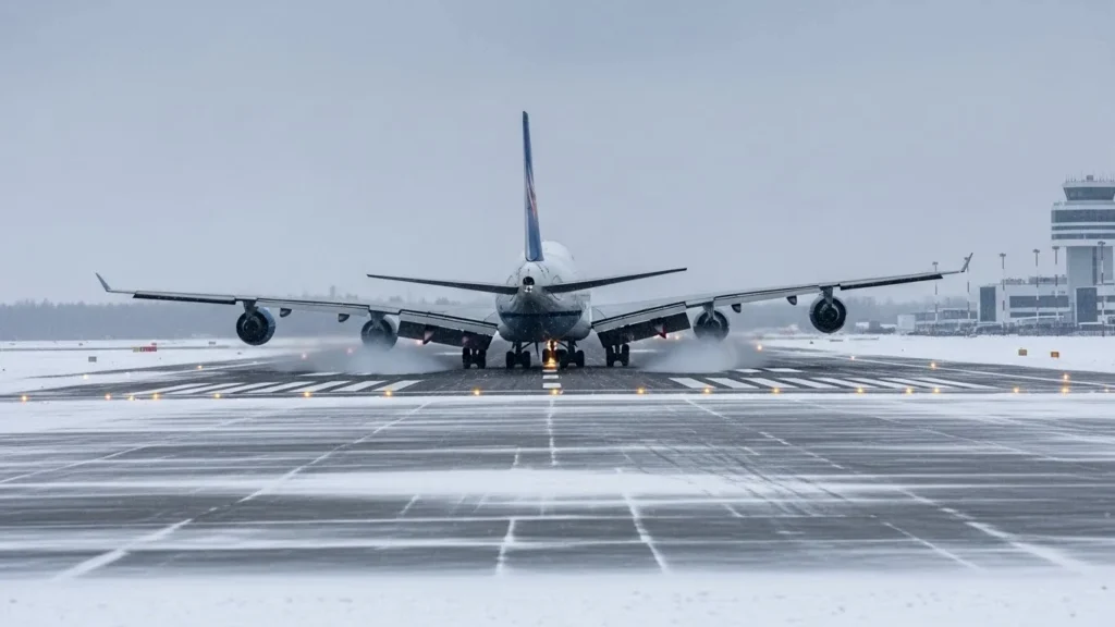 The plan slid on ice