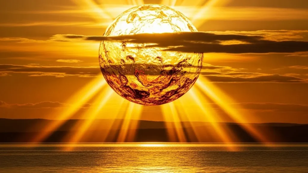 The sun is a golden ball