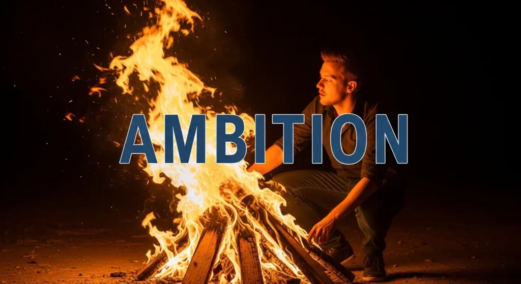 Ambition is a roaring fire