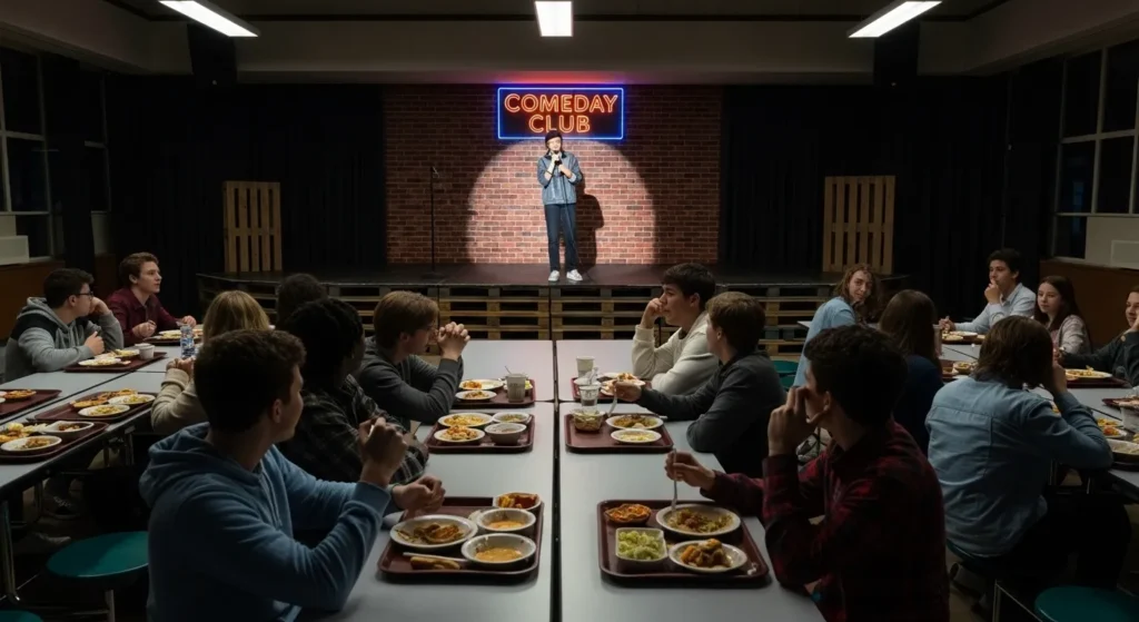 Cafeteria lunch is a comedy club