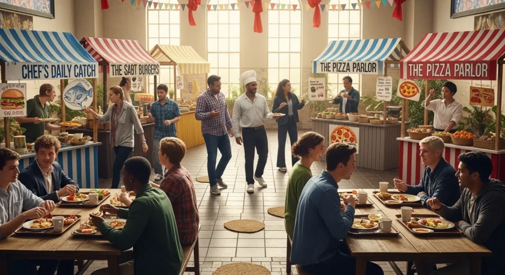  Cafeteria lunch is a marketplace