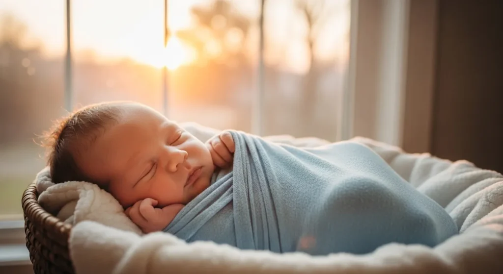 Early morning is a newborn baby