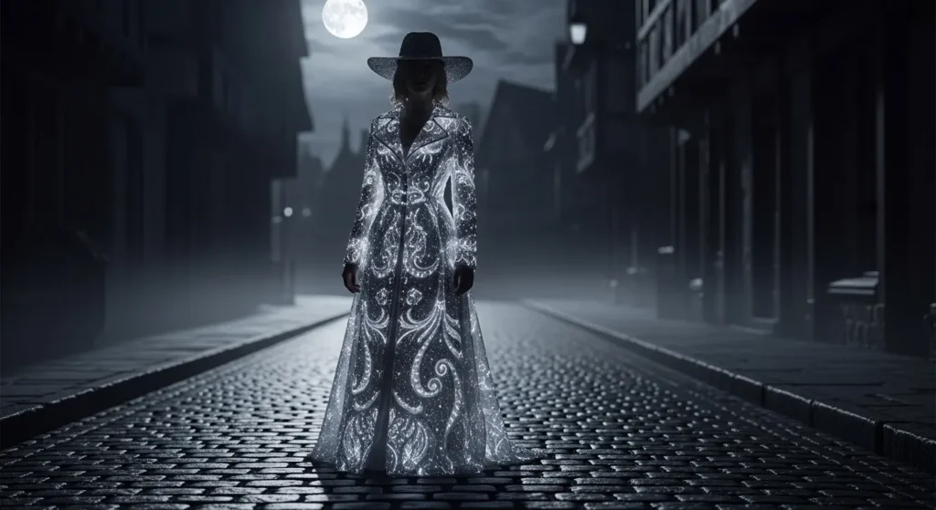 Her coat was moonlight