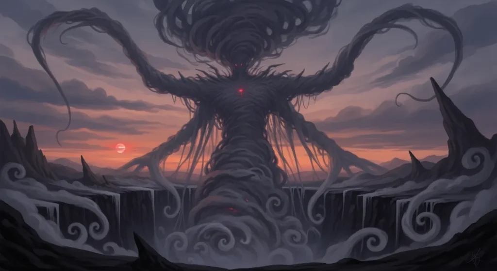 It rose like smoke that never clears