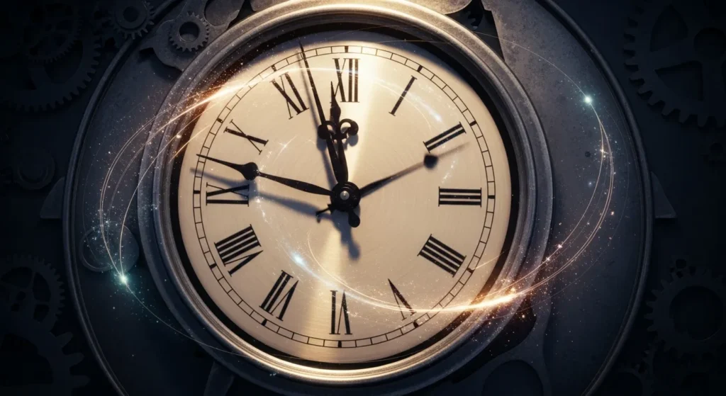  It spun like the hands of time