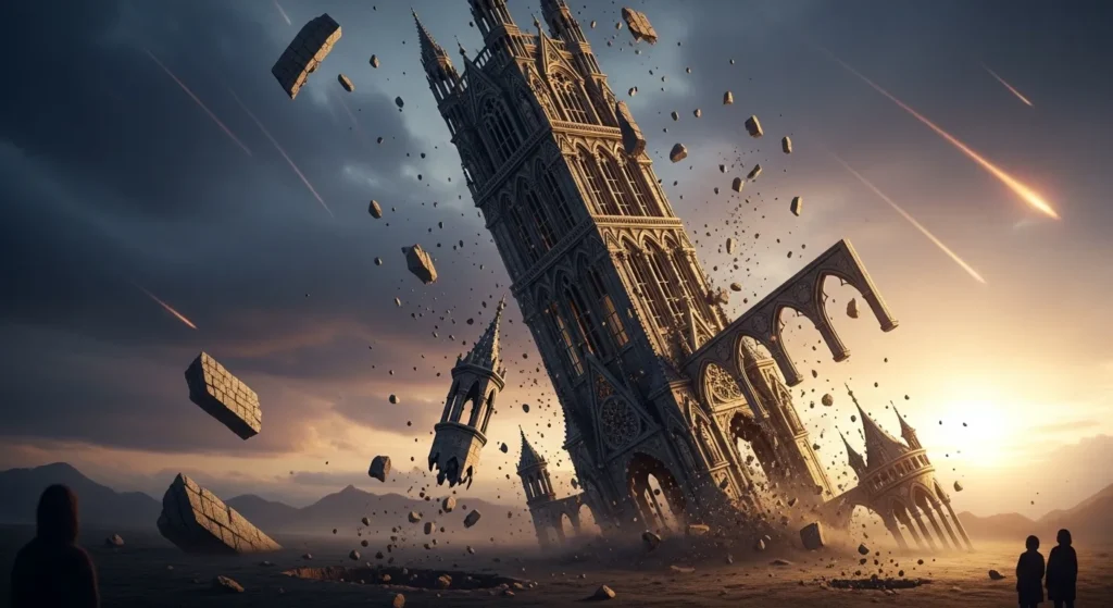 It was a falling tower