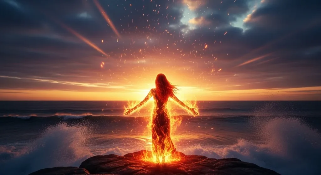  My spirit was a blazing bonfire