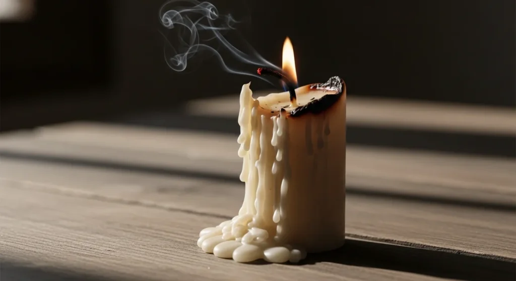 Old is a burned candle