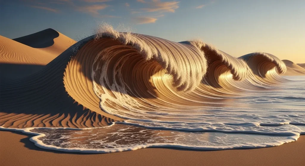 Sand is frozen waves