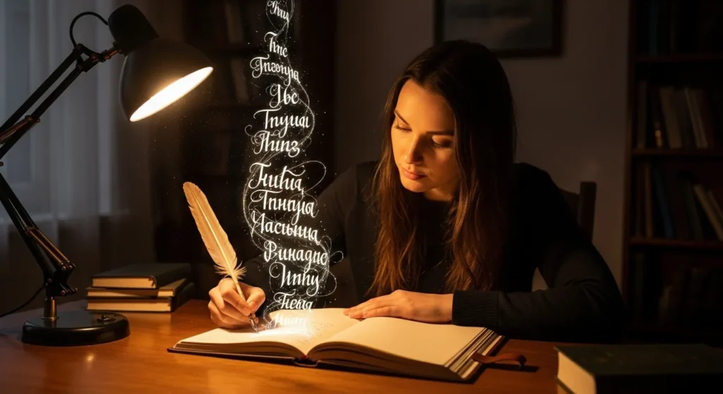 She is a poem writing itself