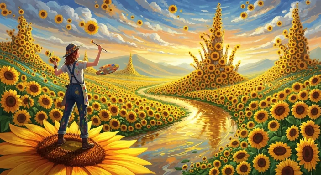 She painted her world with sunflowers