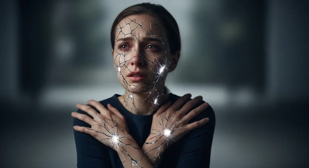 She was a cracked glass ready to shatter