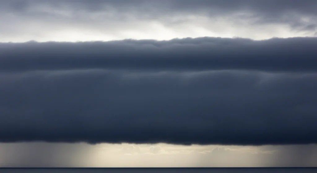  The cloud is a gray curtain