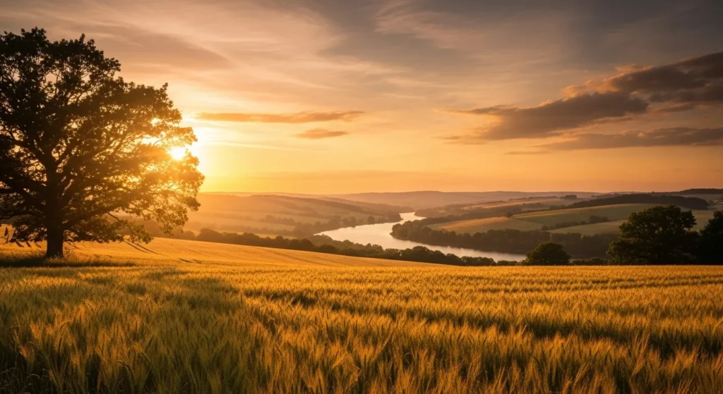  The day wore a golden smile