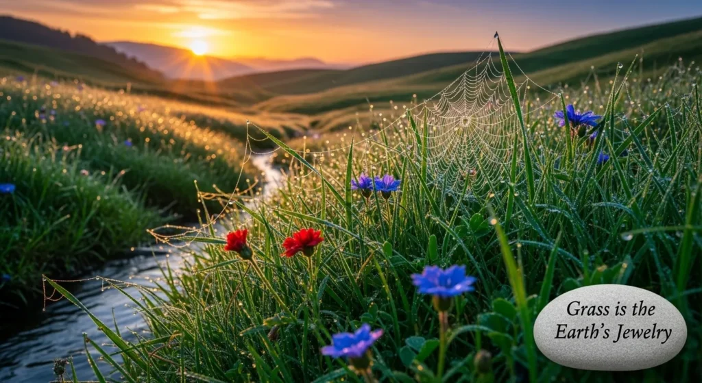 . Grass is the Earth’s Jewelry