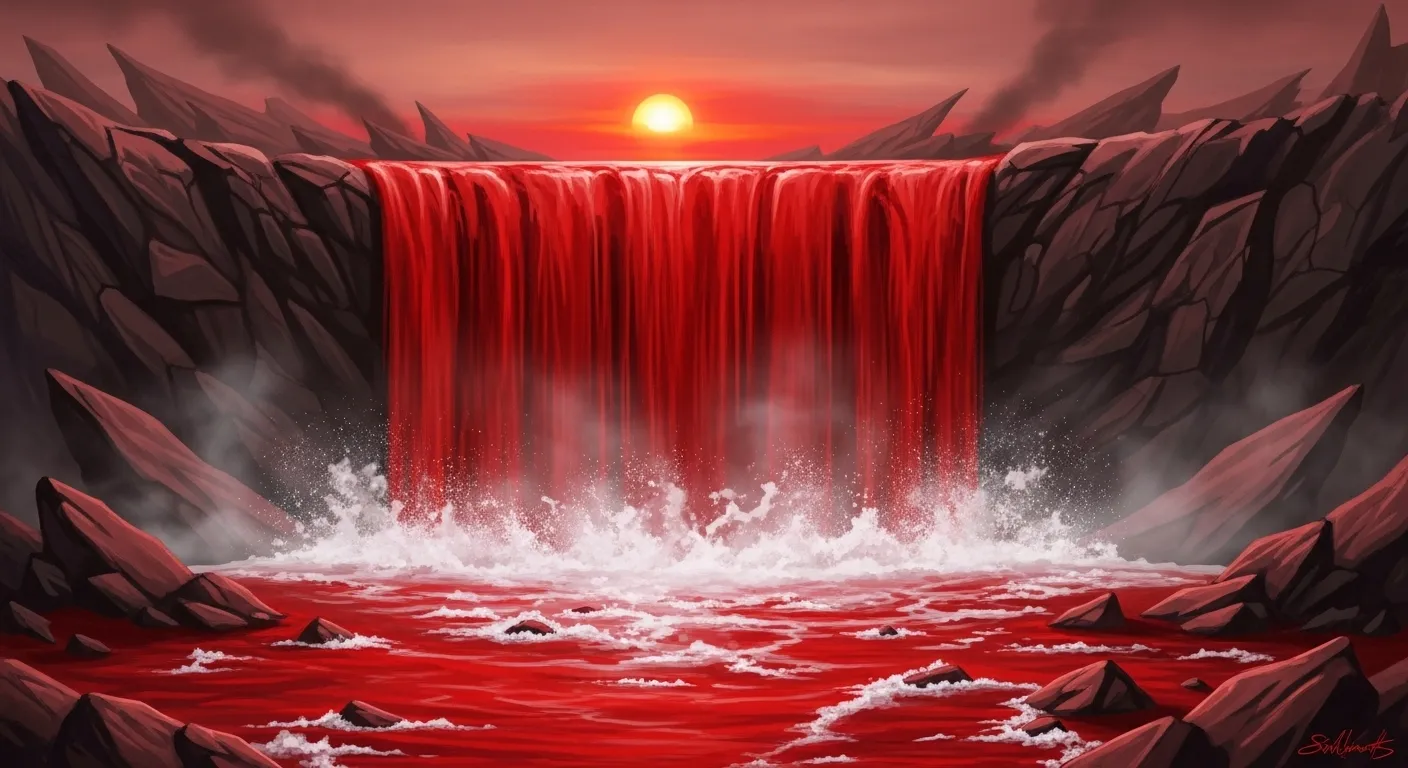 metaphor for gushing blood