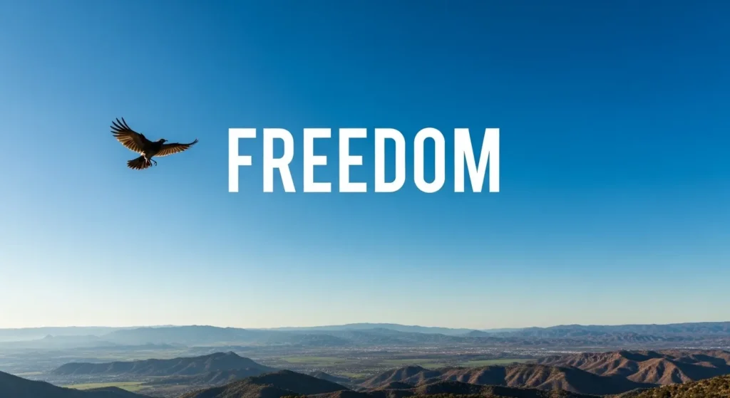 Freedom is a bird in the open sky