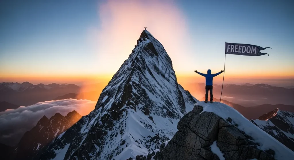 Freedom is a mountain peak