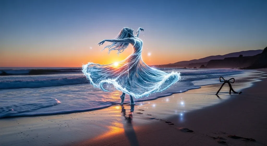 The beach is a restless dancer