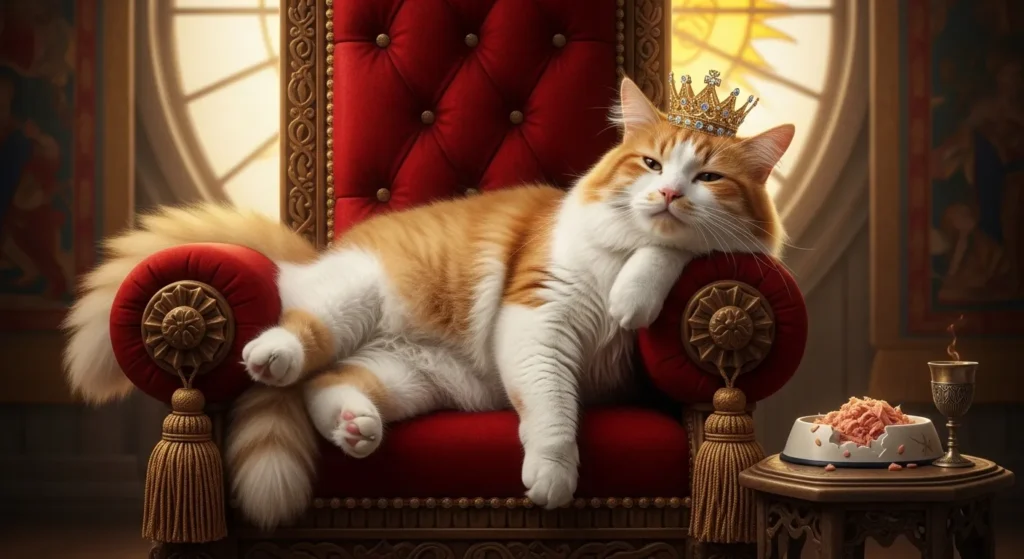  The cat is a lazy king