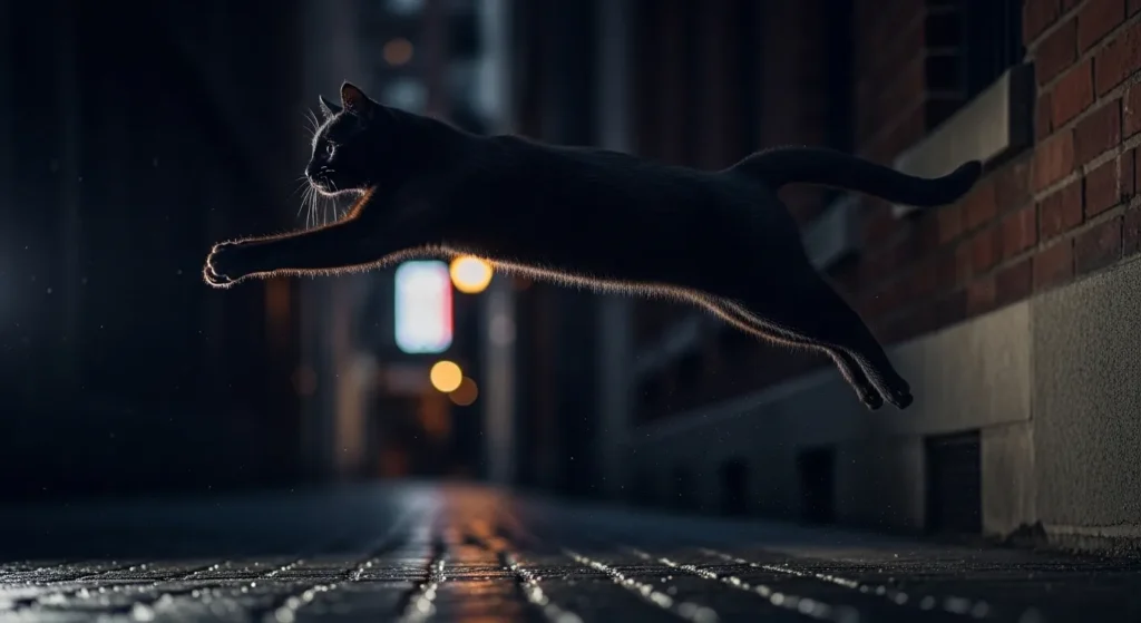 The cat is a silent shadow