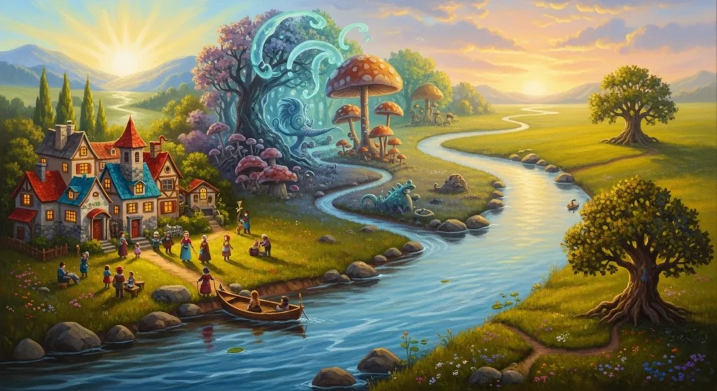 The story unfolded like a lazy river