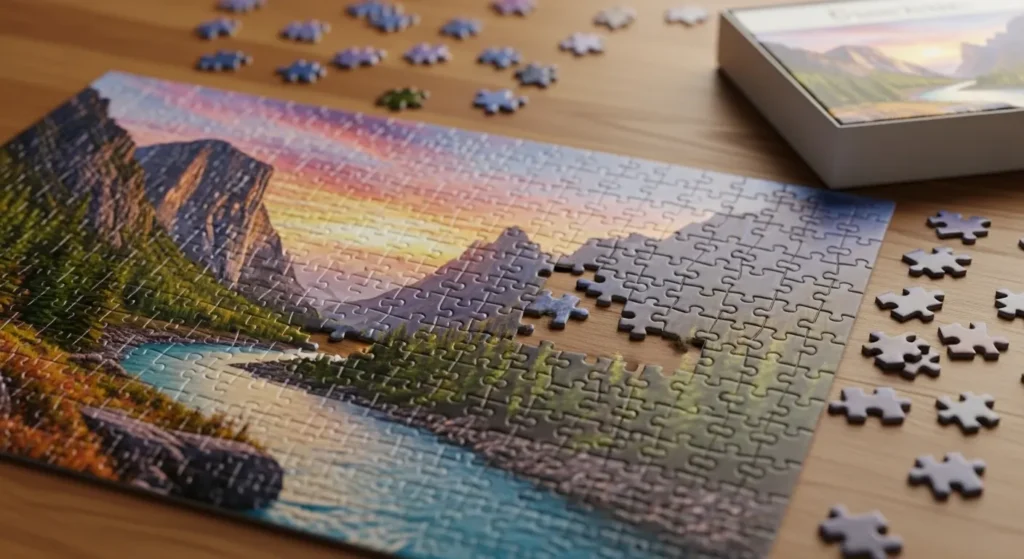 A puzzle with missing pieces
