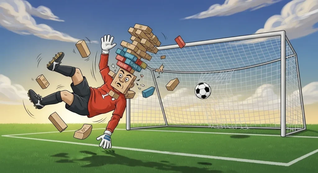 A bad goalie is a collapsing tower