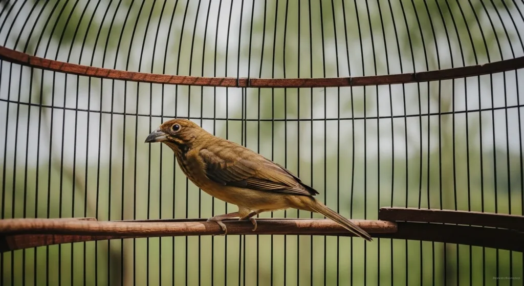 A bird in a cage