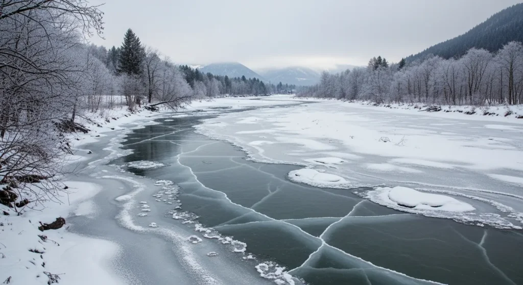 A frozen river