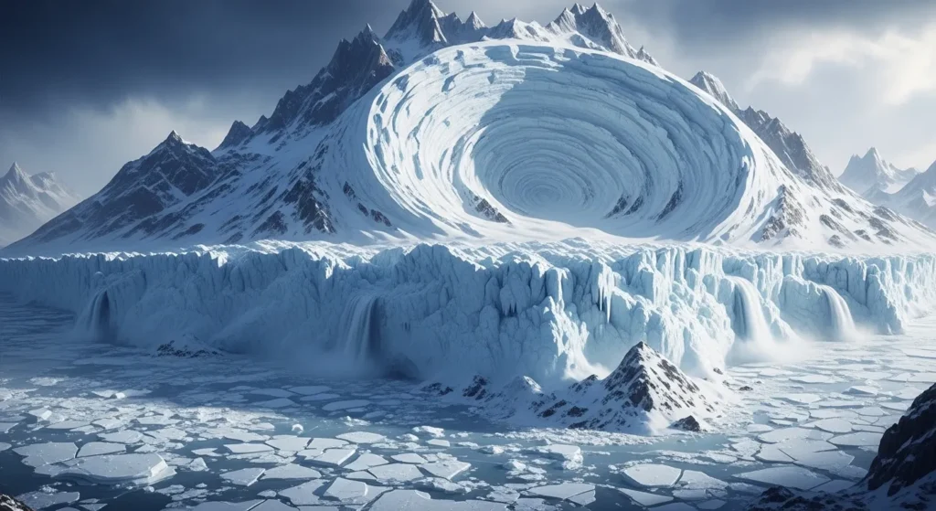 A mountain is a frozen ocean