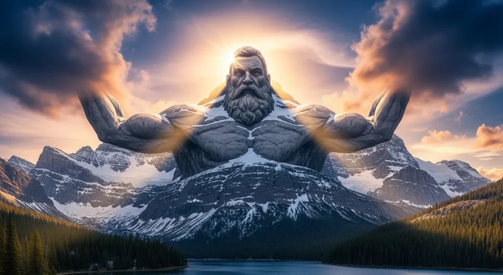  A mountain is a giant holding the sky