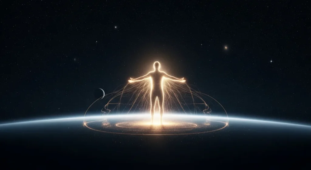 A person is a spark in darkness