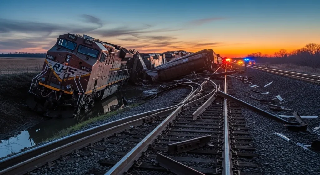 A train off the tracks