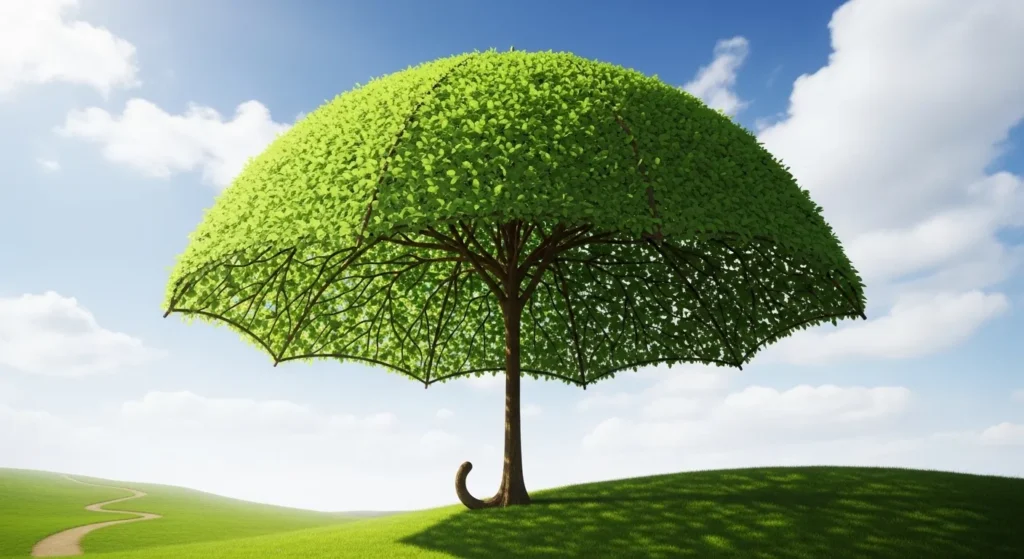 A tree is a green umbrella