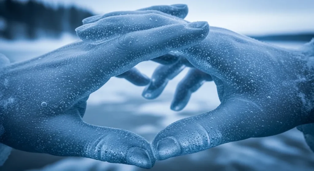 Cold ice hands
