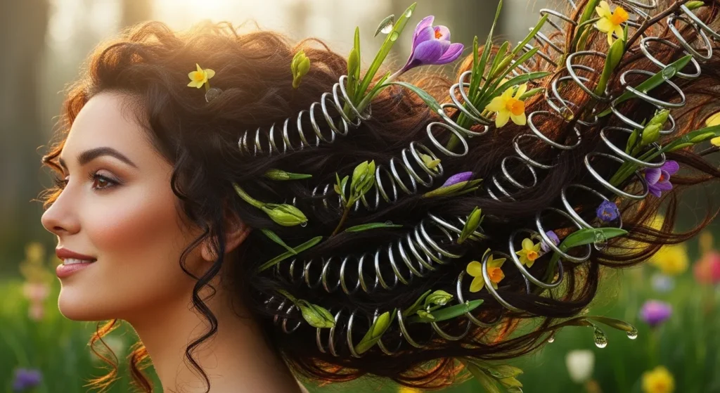  Curly hair is a spring of coils