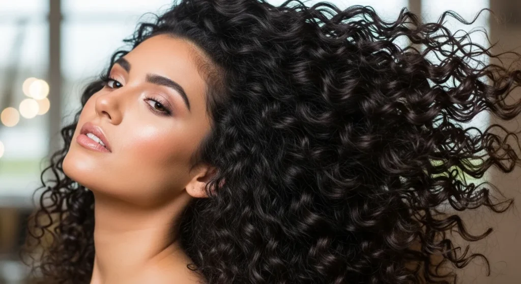  Curly hair is a waterfall of spirals