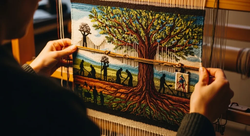 Hard work is weaving a tapestry