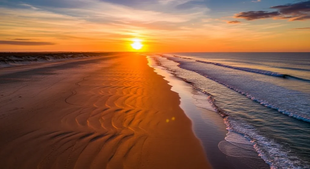  The beach is a golden blanket