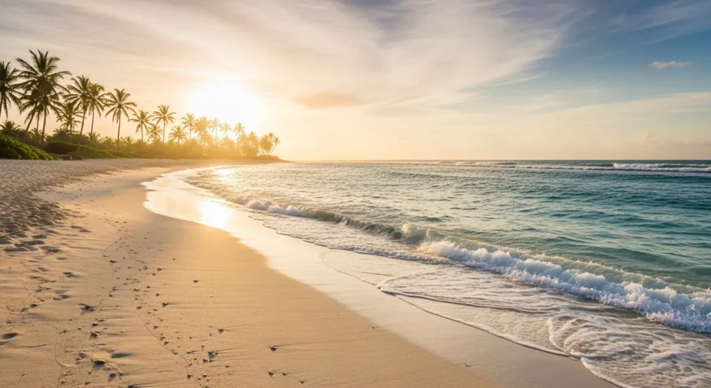 The beach is a sunlit dream