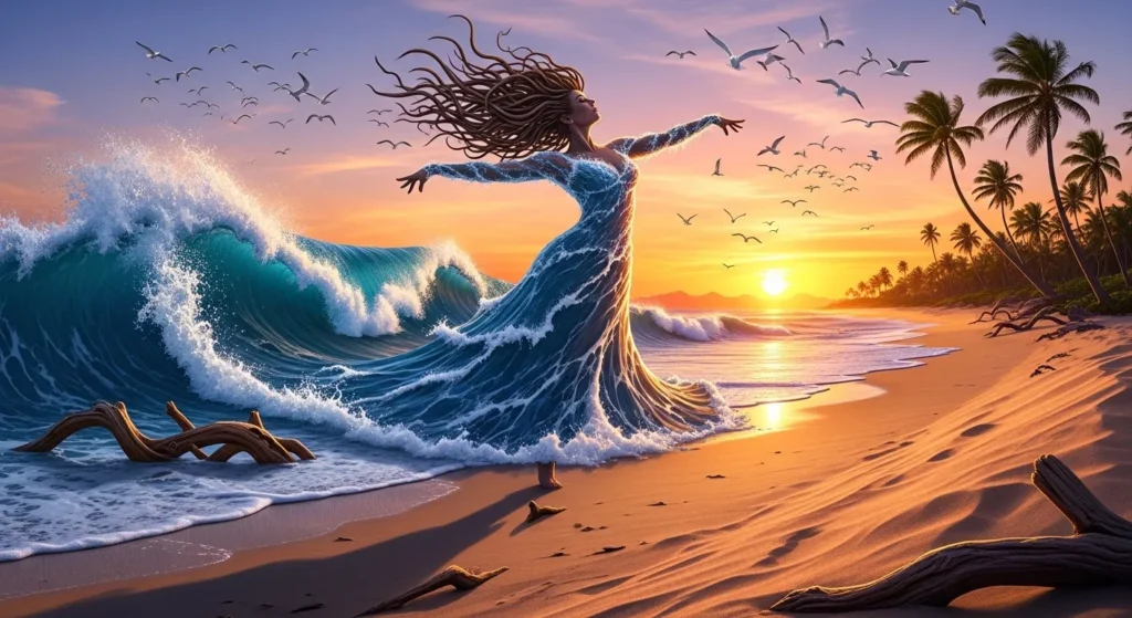  The beach is a wild dancer