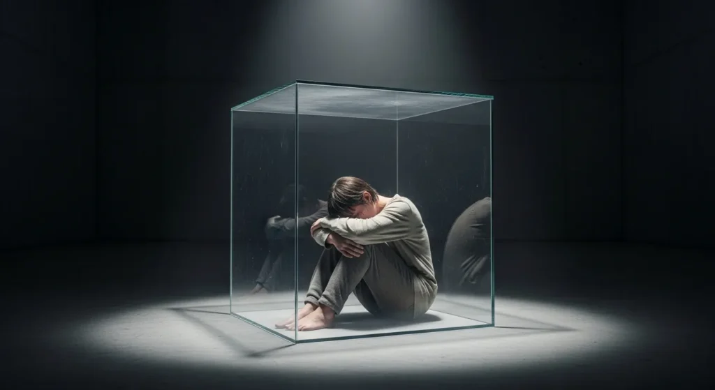 Trapped in a glass box