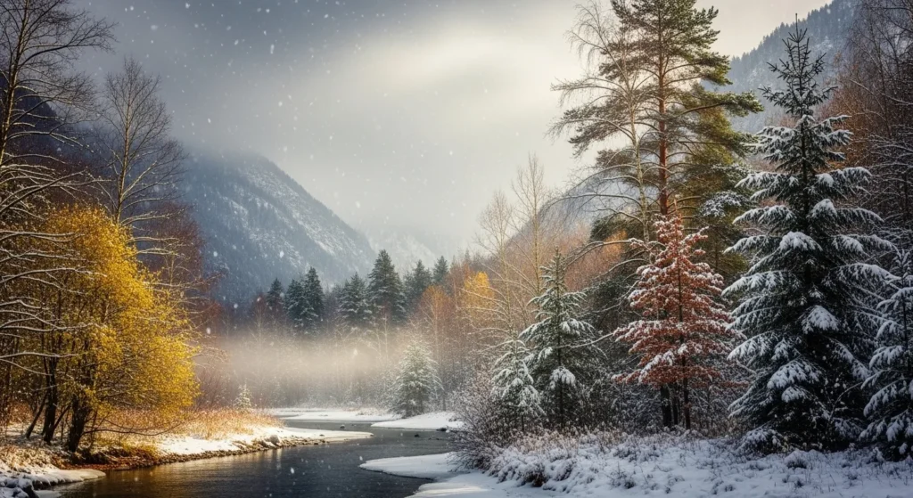  Winter overtaking the forest